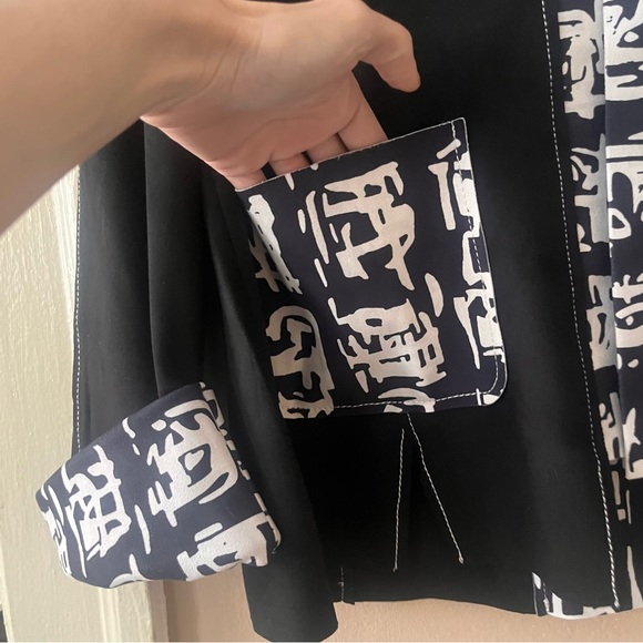 🏷️🆕🎉 totw • black & white soft suede abstract statement jacket - Picture 13 of 16